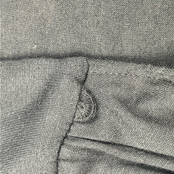 Caché Shirt Womens Medium Black Rayon Blend Faux Wrap Knit Cotton Lycra Stretch - Picture 5 of 10